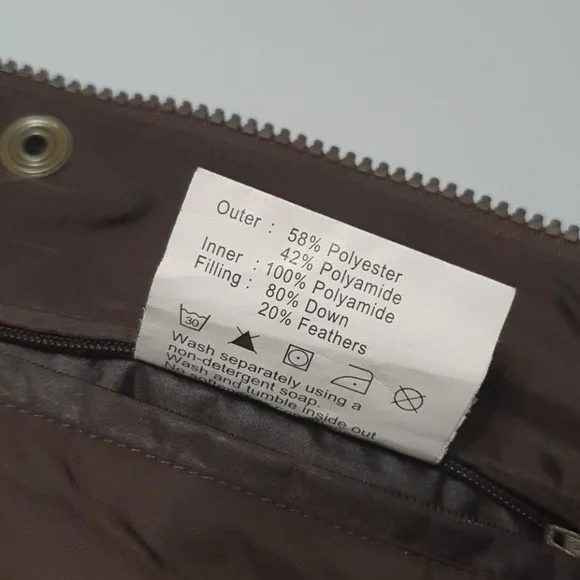 Barbour Nation Down Umber Brown Hooded Jacket - Picture 10 of 12